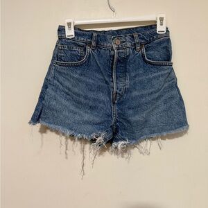 Classic High-Rise Blue Denim Women's Shorts